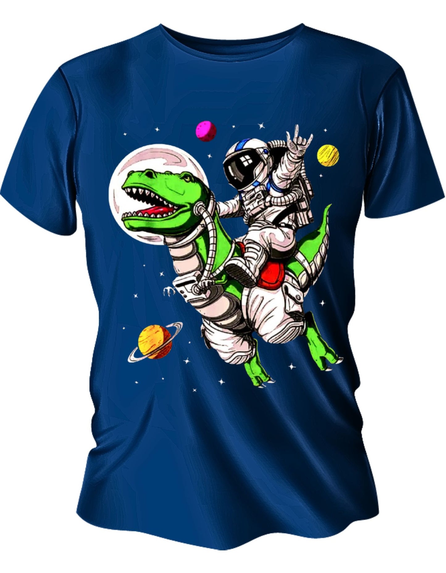 Camisa Manga Corta Para Niños - T Rex Interestelar