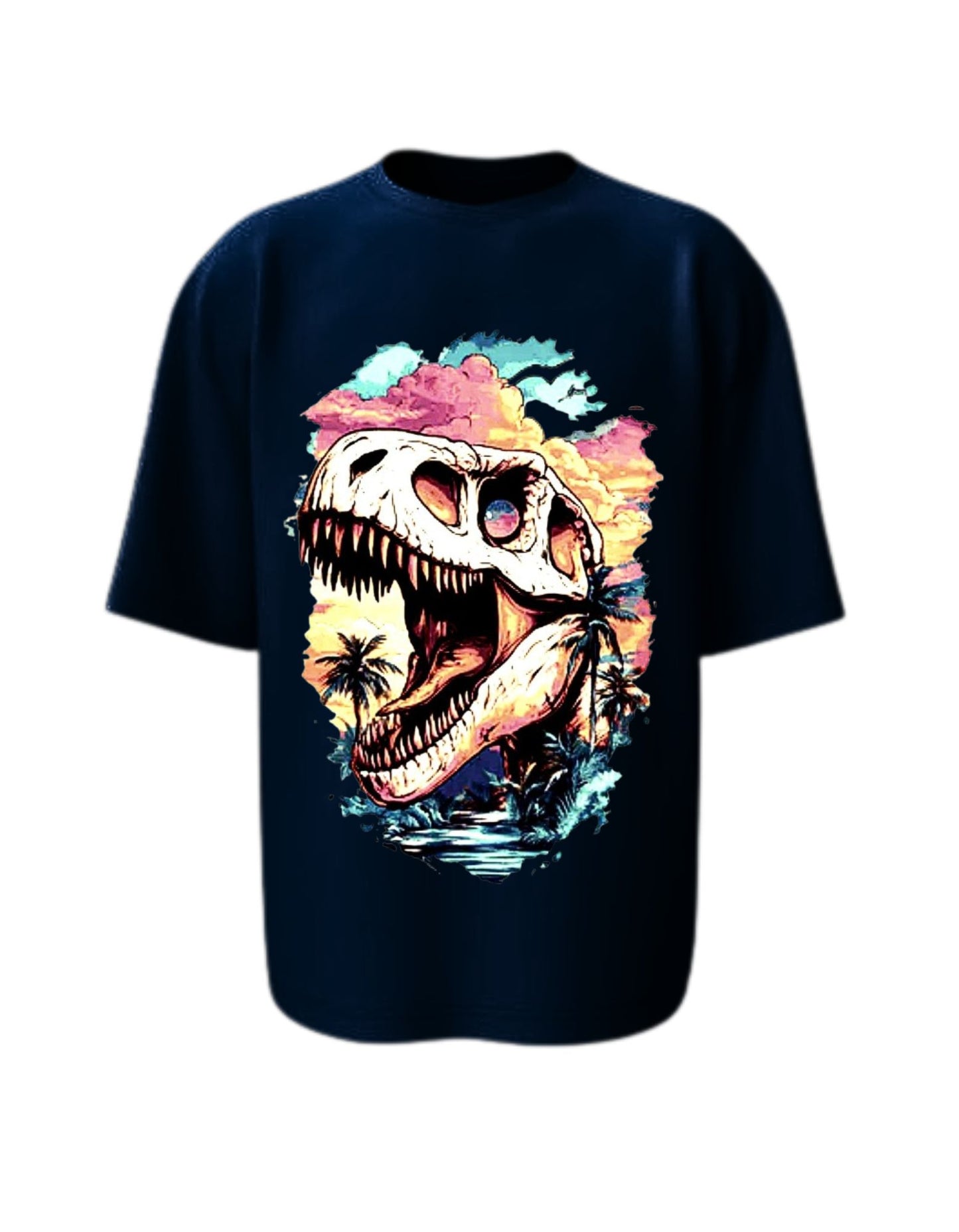 Camisa Manga Corta Oversize - Dino Sunset