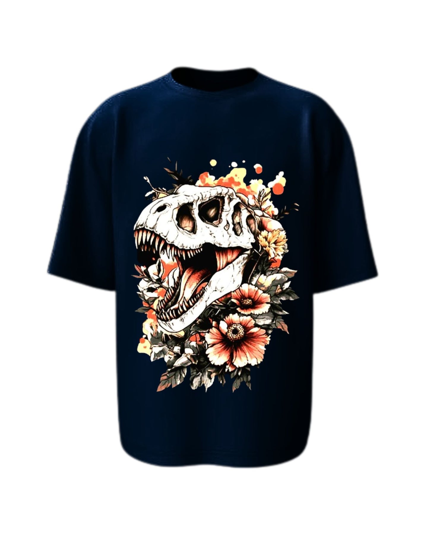 Camisa Manga Corta Oversize - Dino Flower