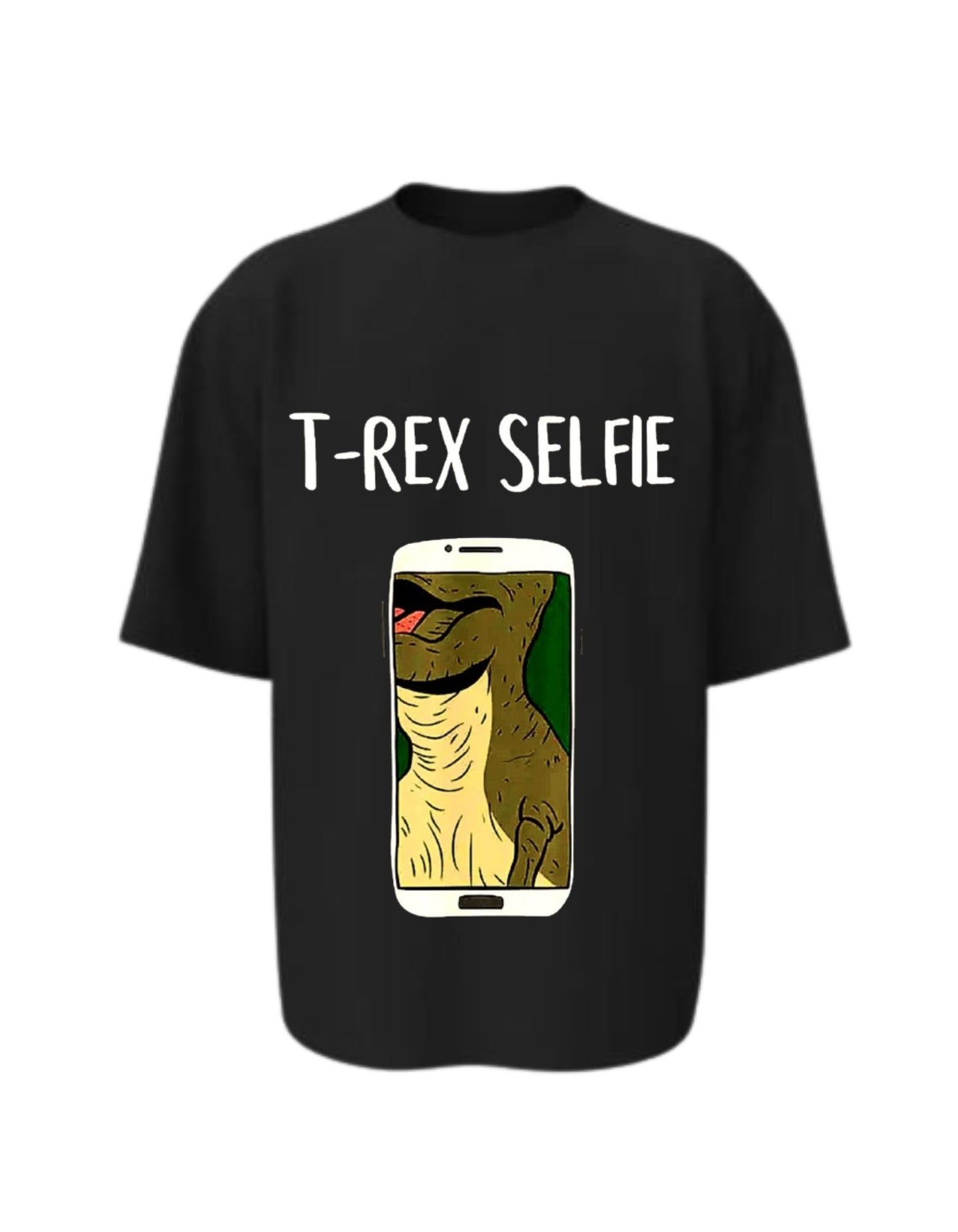 Camisa Manga Corta Oversize - T Rex Selfie
