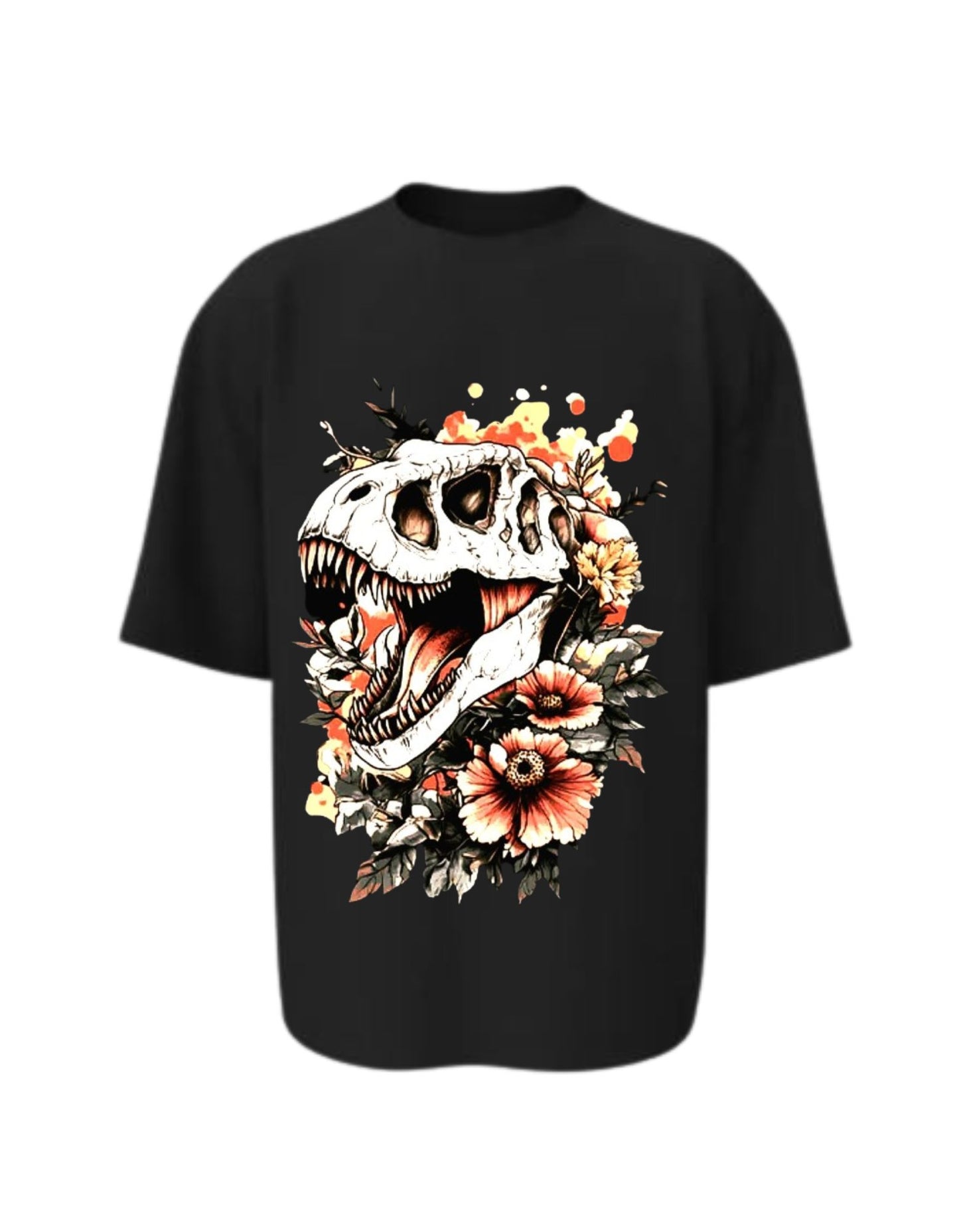 Camisa Manga Corta Oversize - Dino Flower