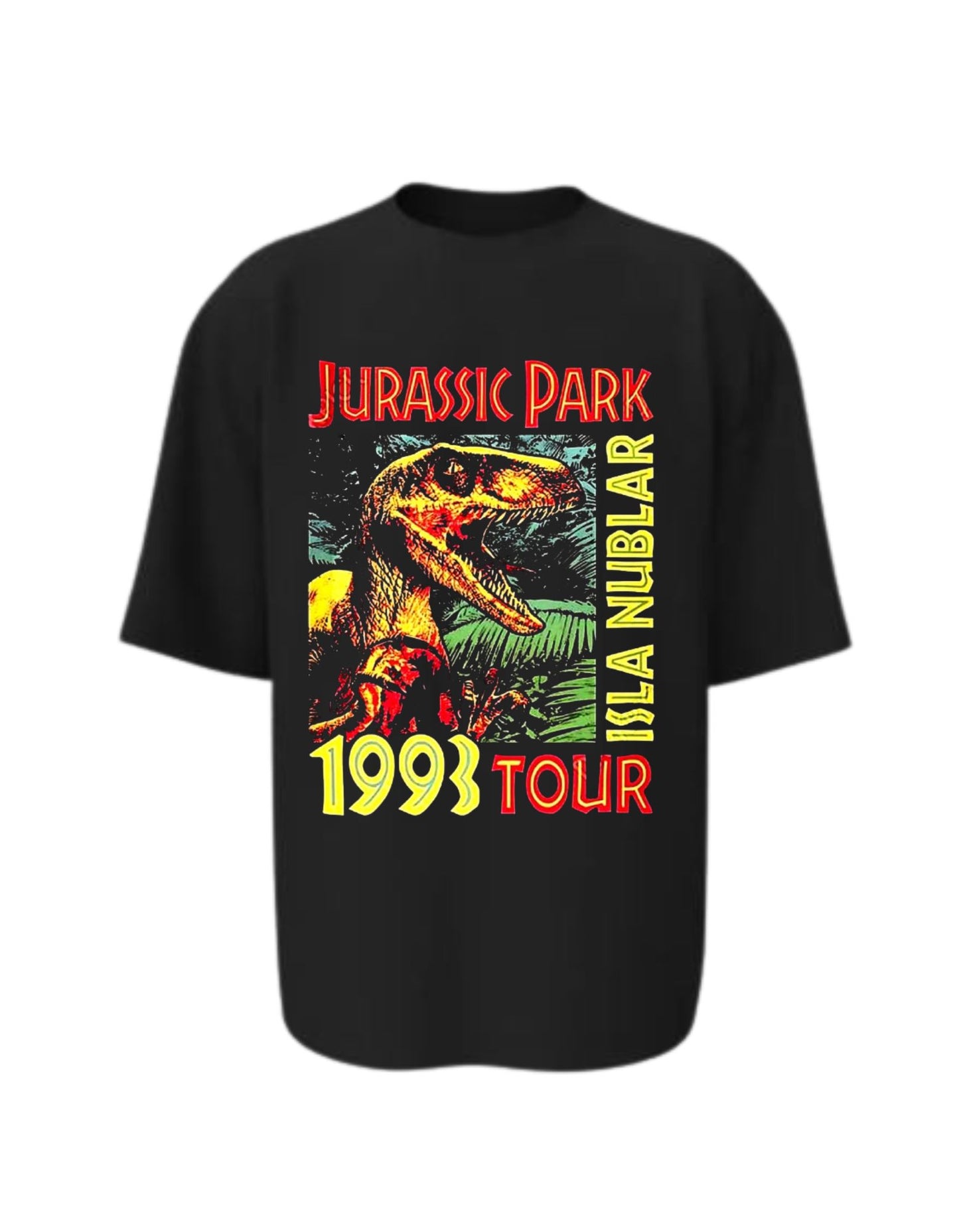 Camisa Manga Corta Oversize - Jurassic Park 1993 Tour