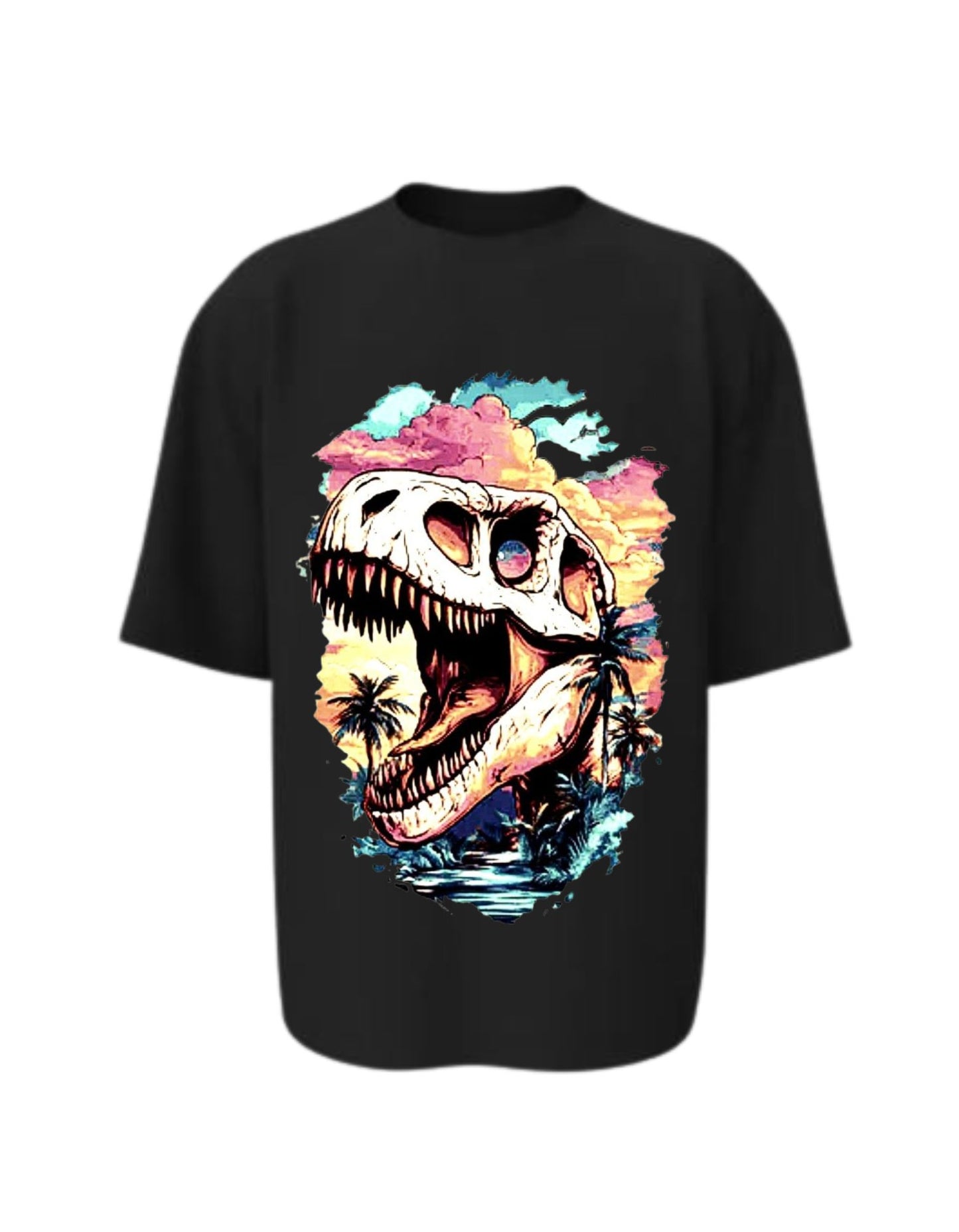 Camisa Manga Corta Oversize - Dino Sunset