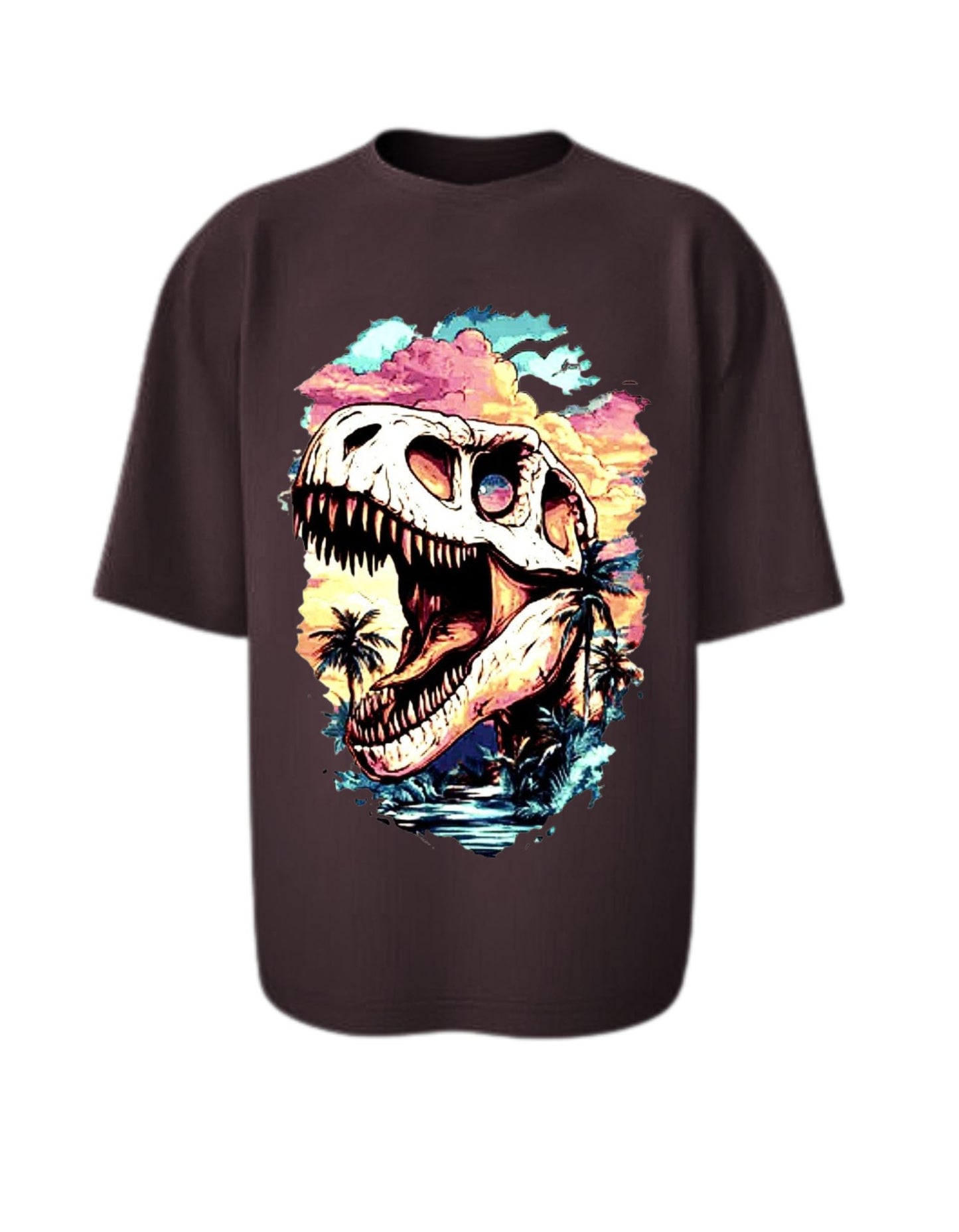 Camisa Manga Corta Oversize - Dino Sunset
