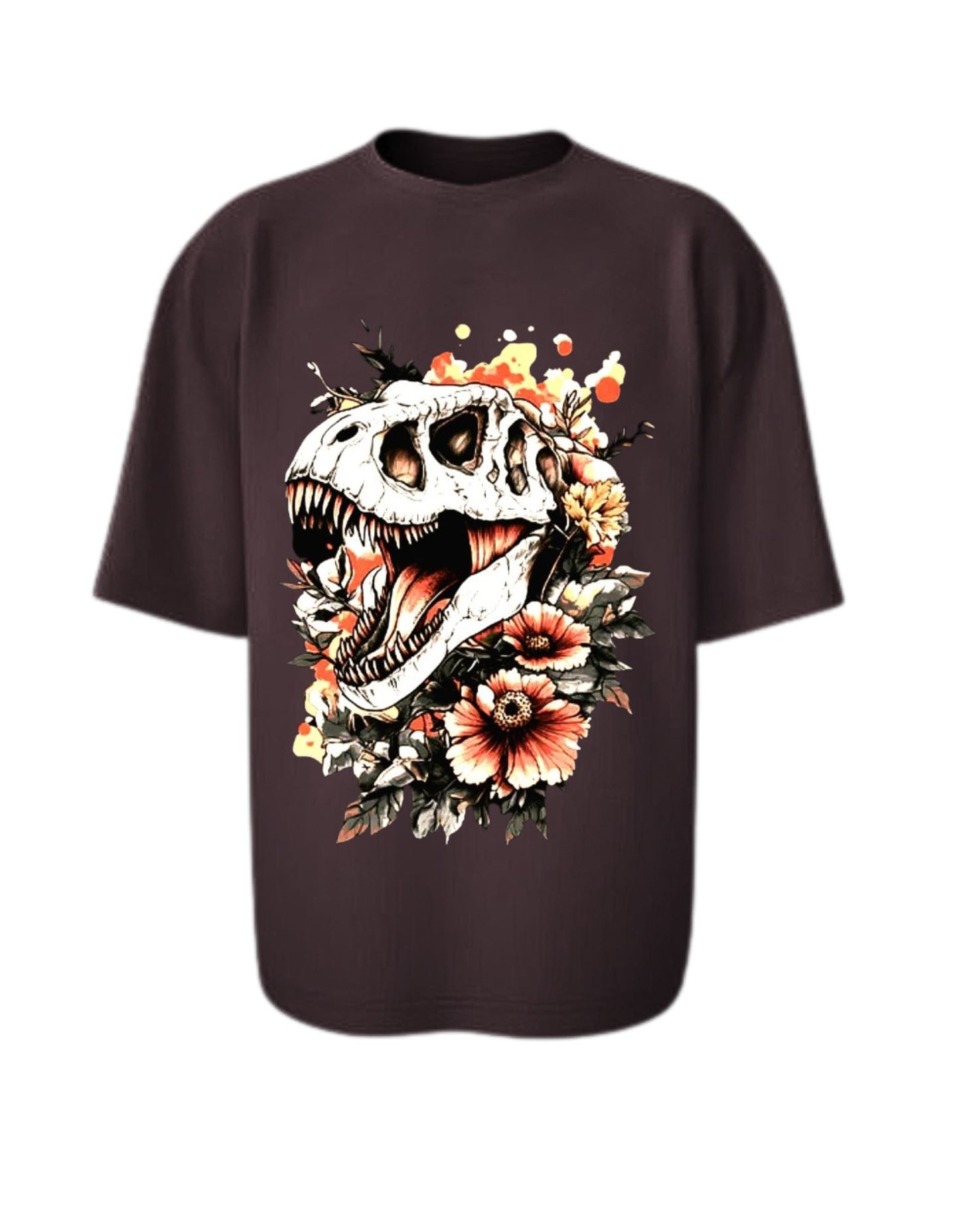 Camisa Manga Corta Oversize - Dino Flower