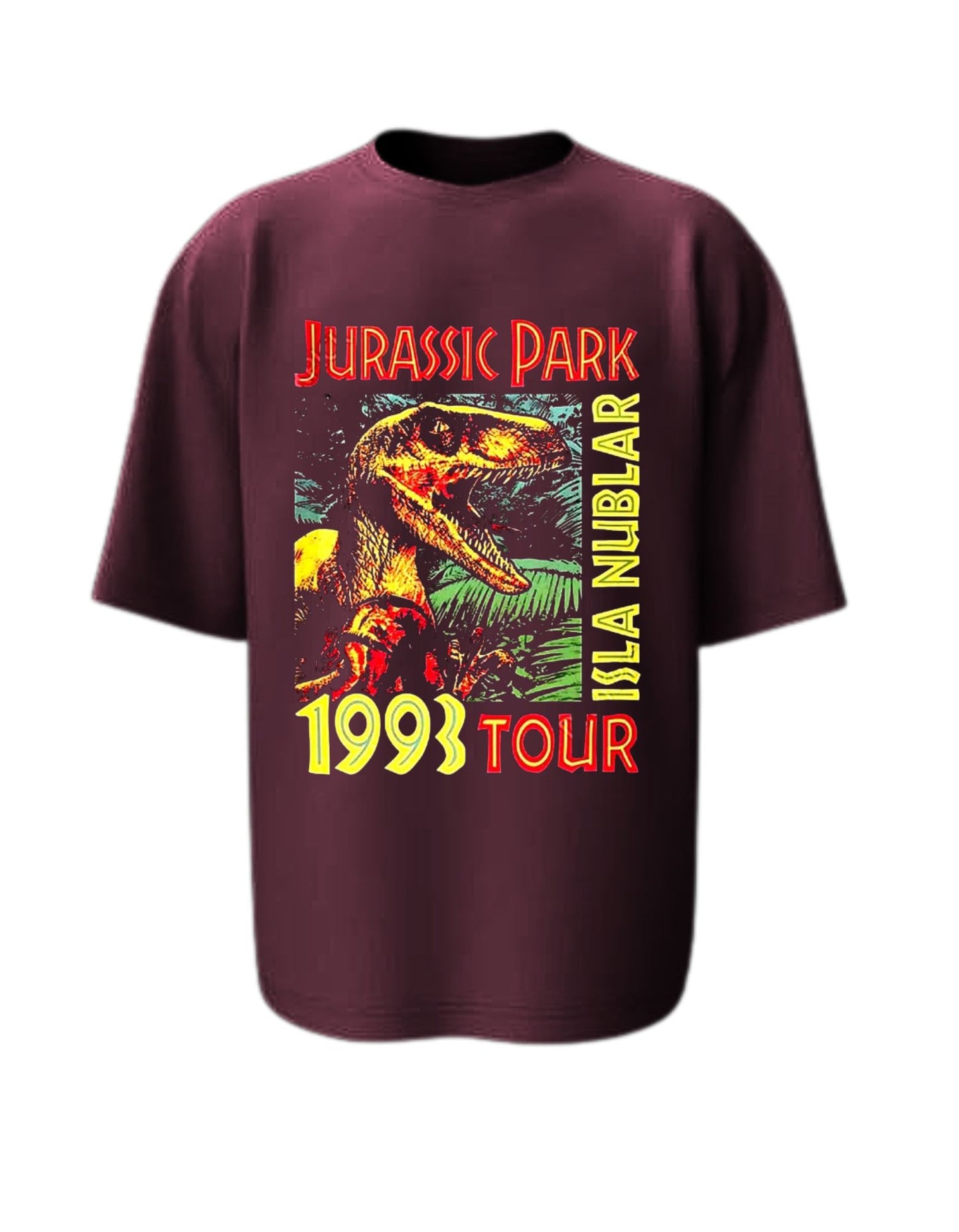 Camisa Manga Corta Oversize - Jurassic Park 1993 Tour