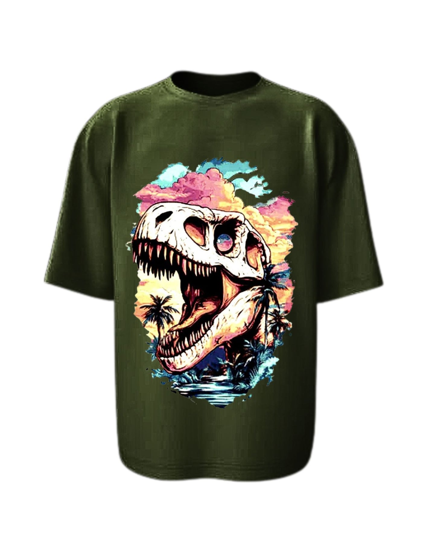 Camisa Manga Corta Oversize - Dino Sunset
