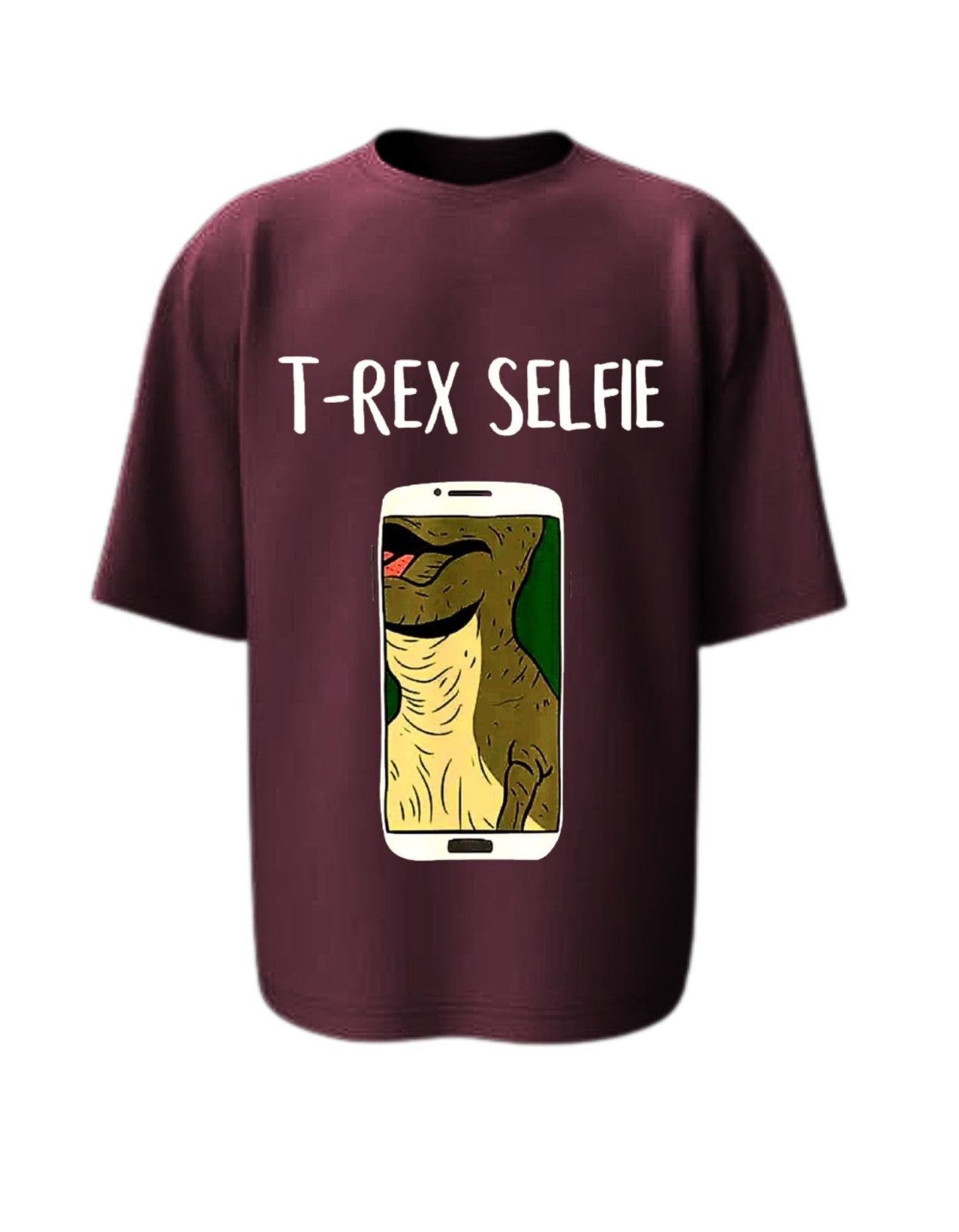 Camisa Manga Corta Oversize - T Rex Selfie