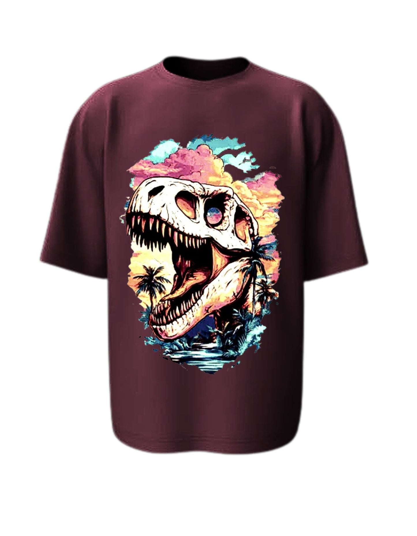 Camisa Manga Corta Oversize - Dino Sunset