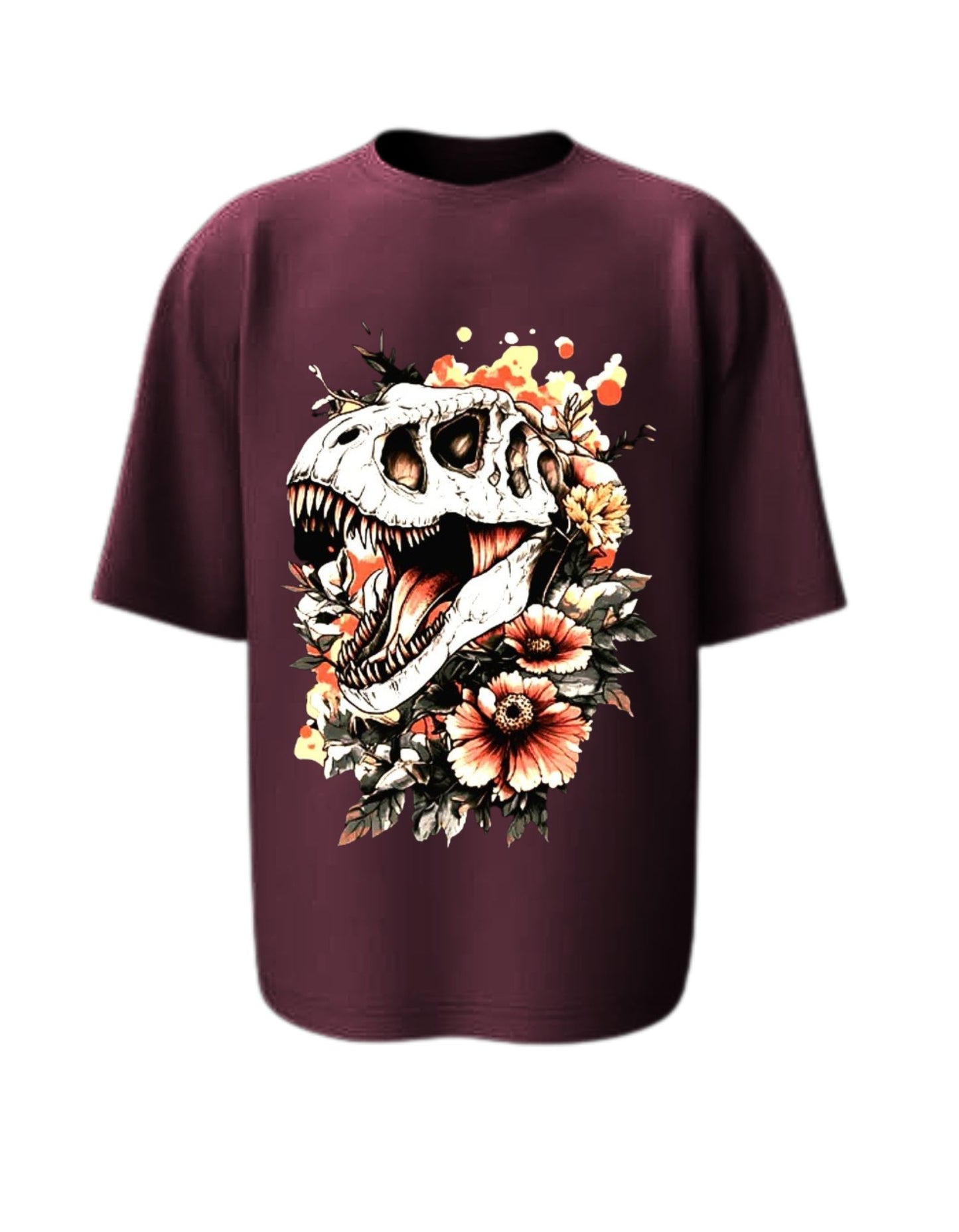 Camisa Manga Corta Oversize - Dino Flower