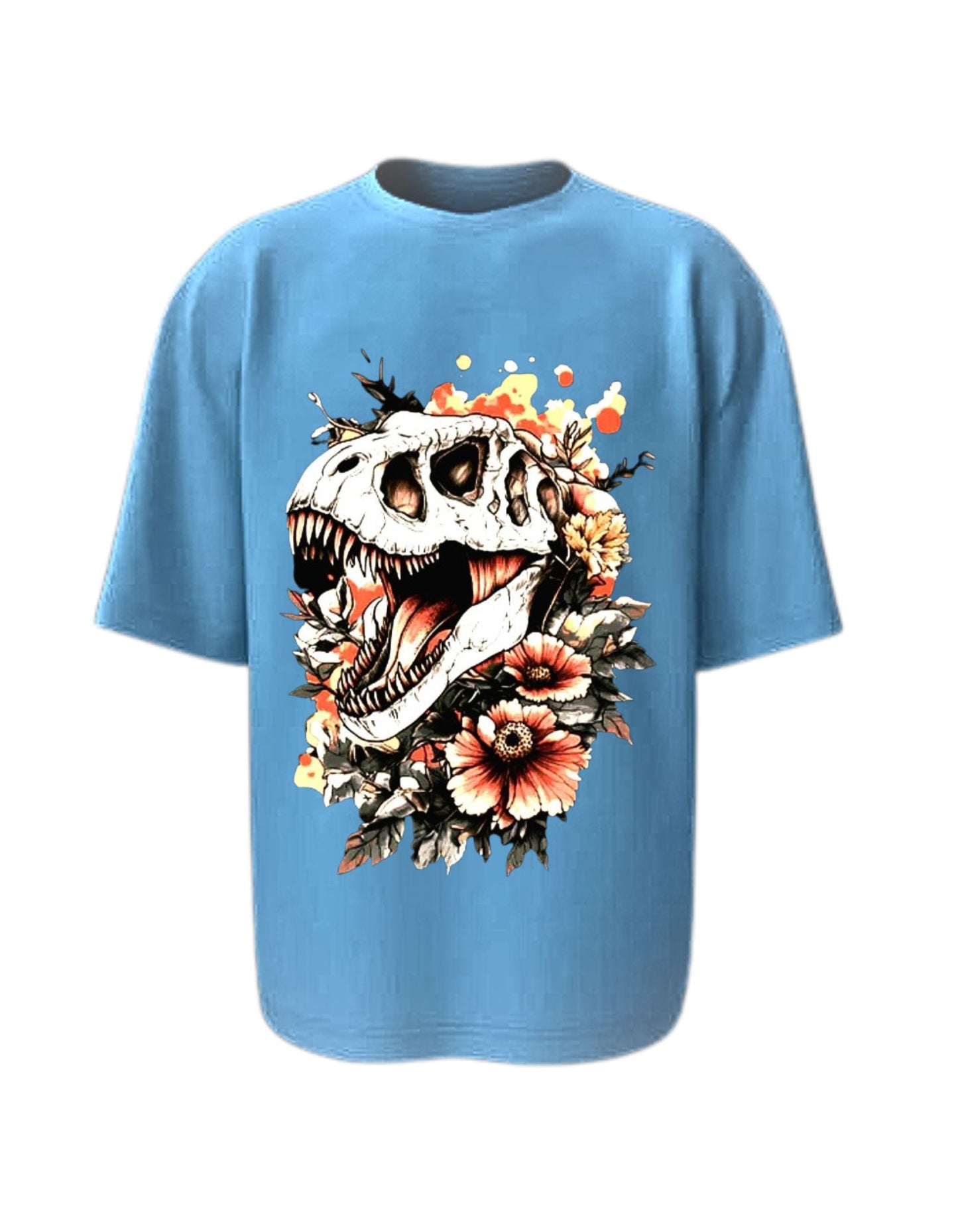 Camisa Manga Corta Oversize - Dino Flower