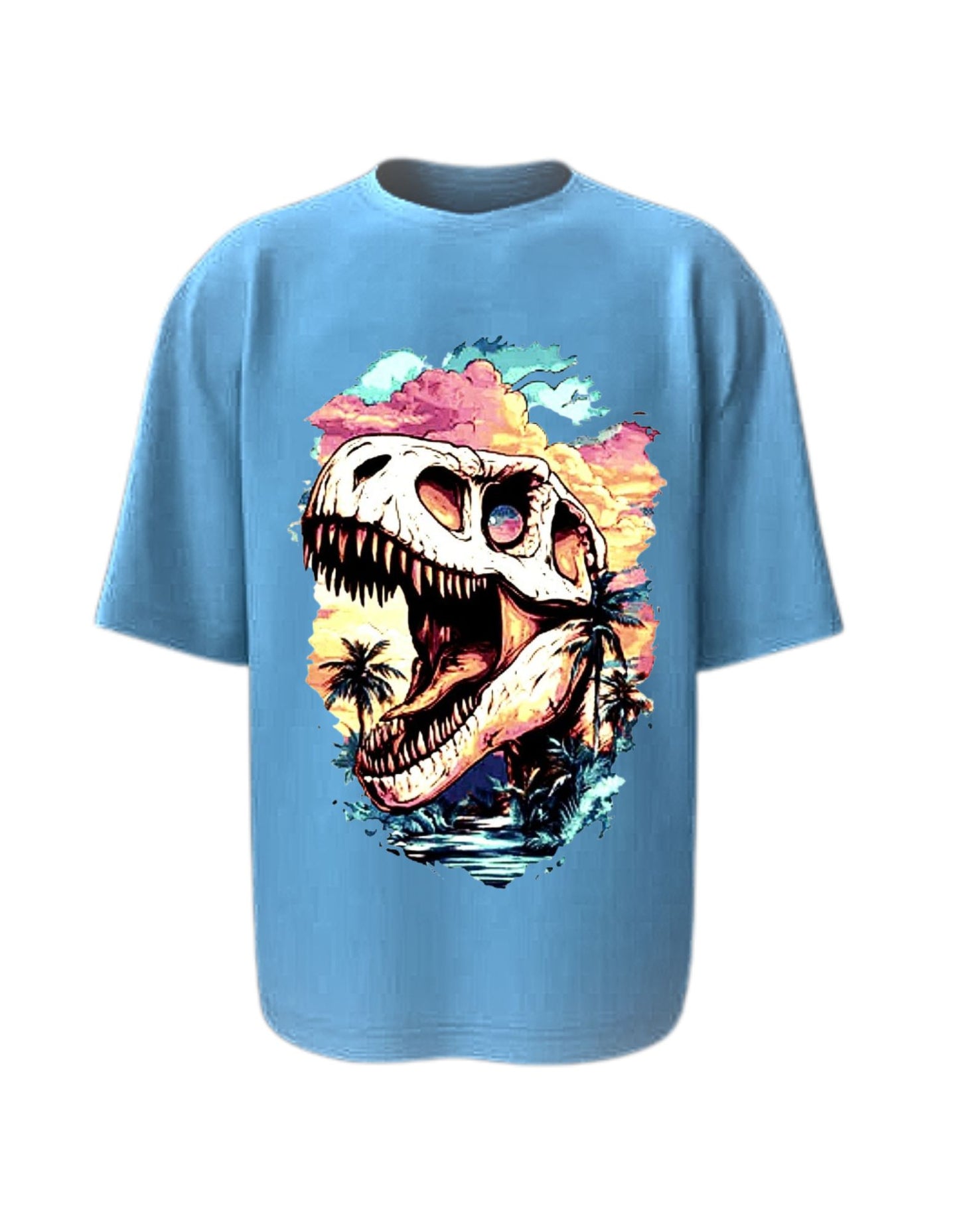 Camisa Manga Corta Oversize - Dino Sunset