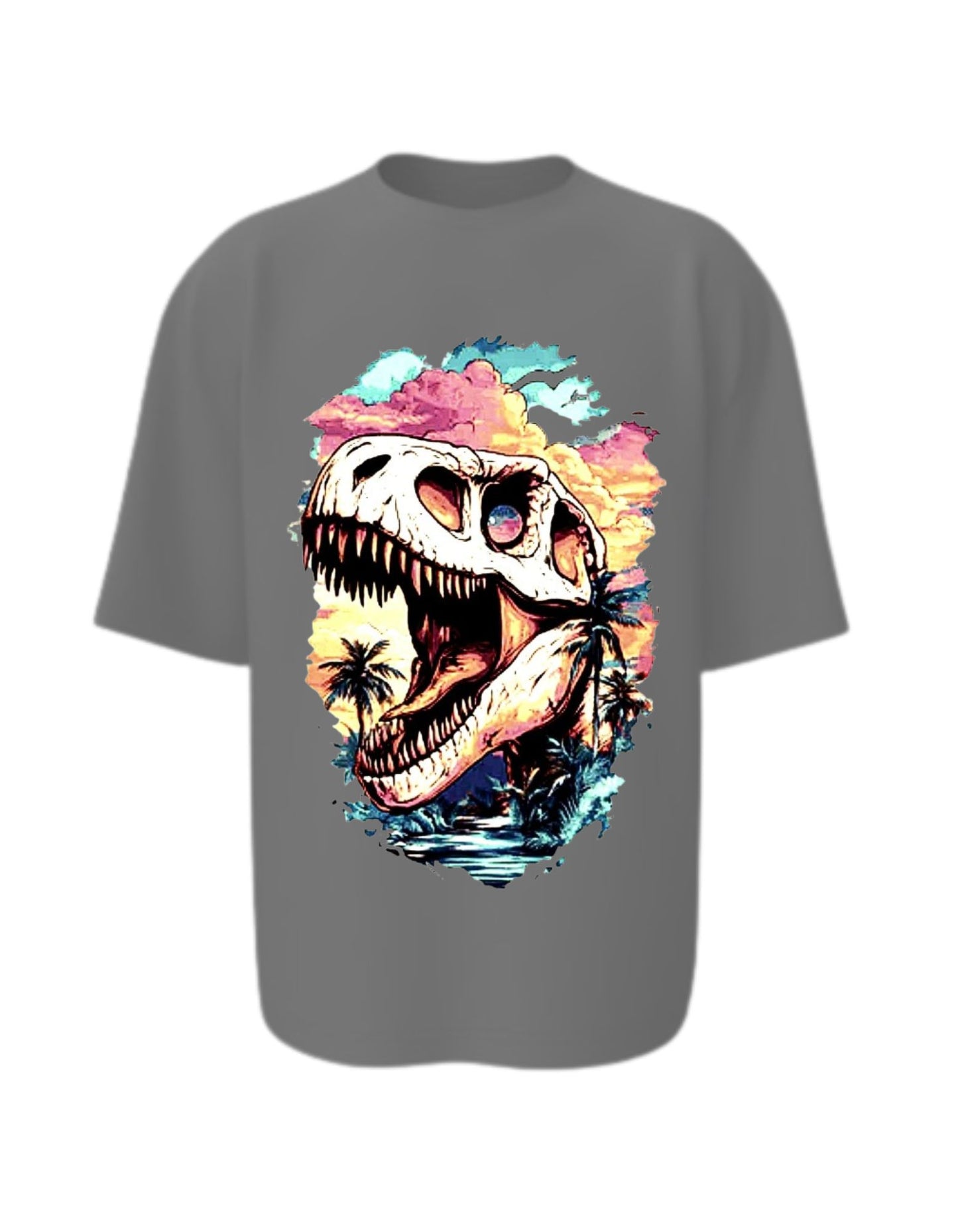 Camisa Manga Corta Oversize - Dino Sunset