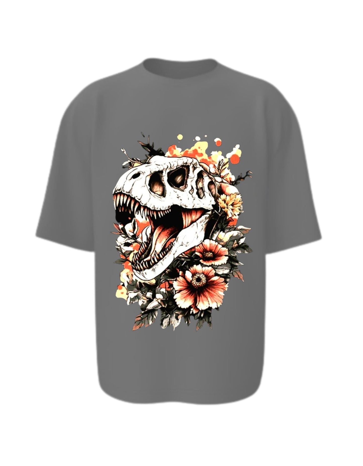 Camisa Manga Corta Oversize - Dino Flower