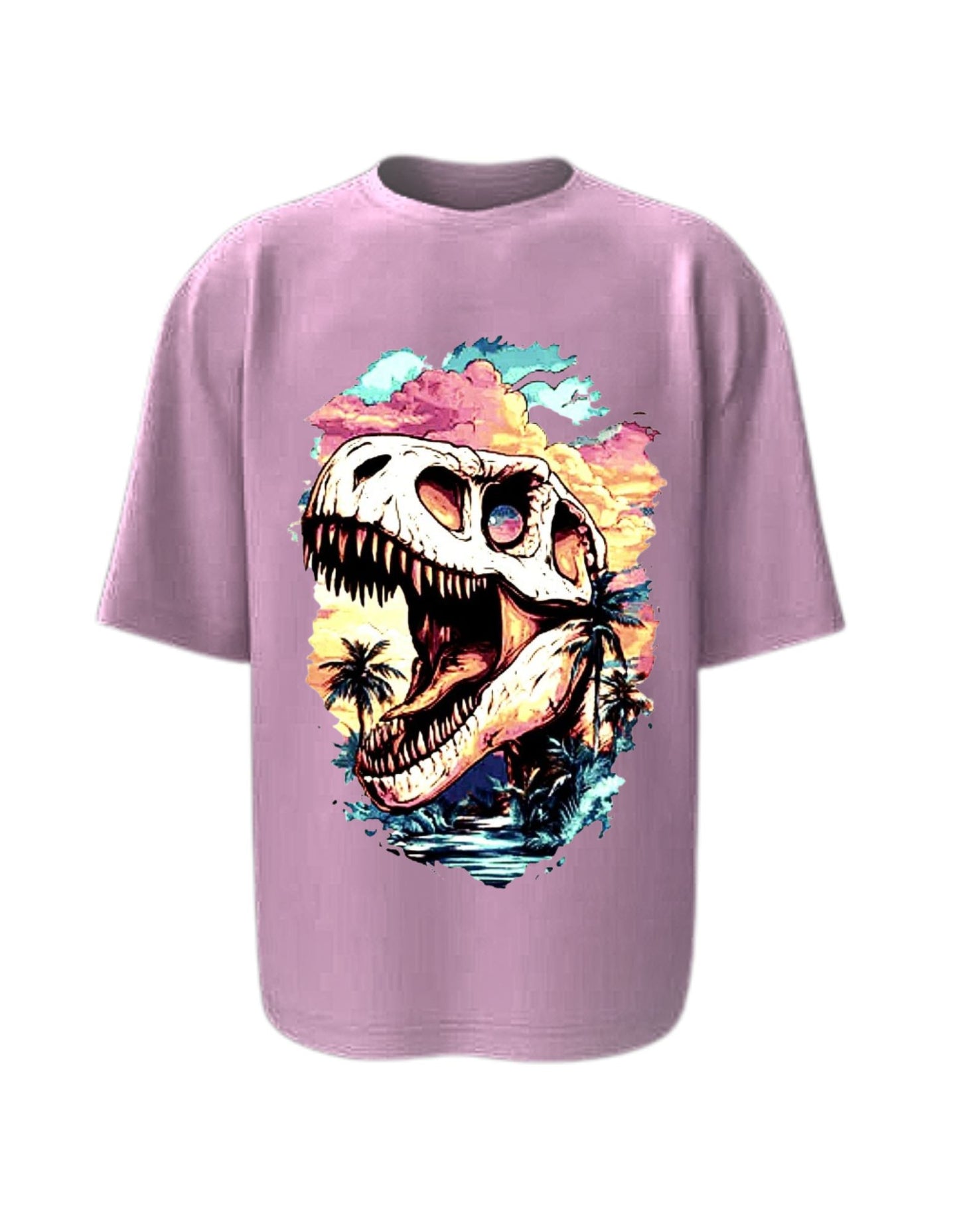 Camisa Manga Corta Oversize - Dino Sunset