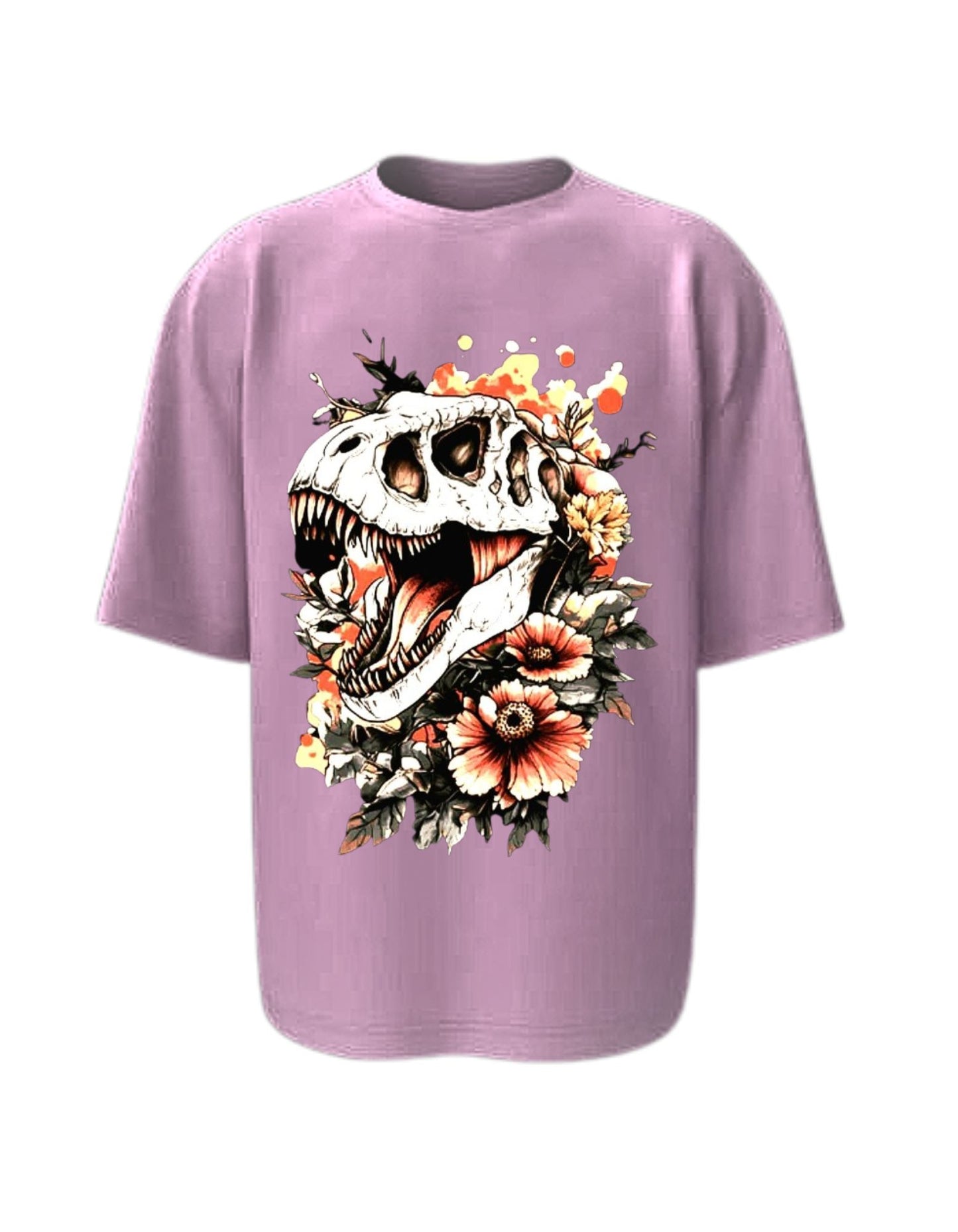 Camisa Manga Corta Oversize - Dino Flower