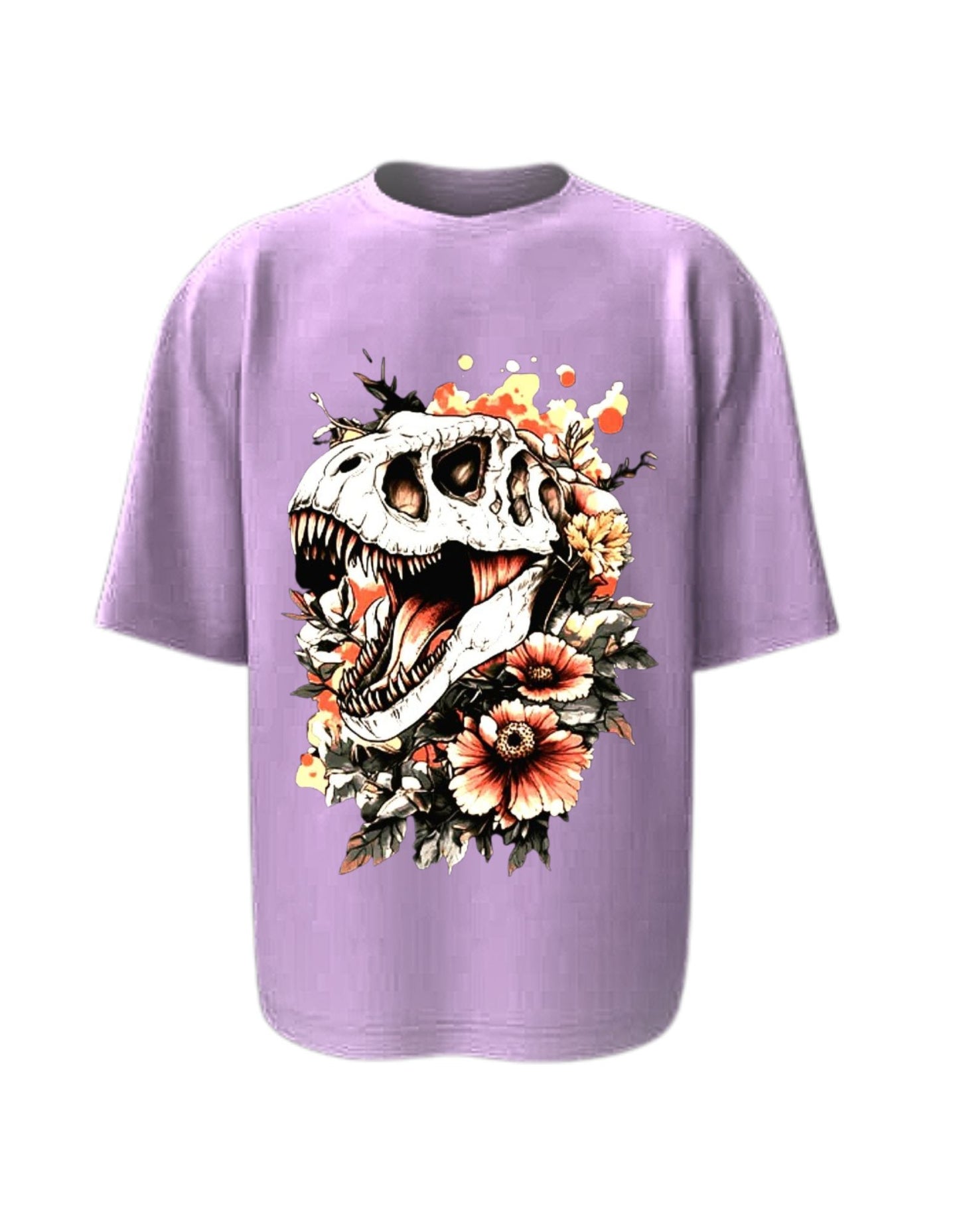 Camisa Manga Corta Oversize - Dino Flower