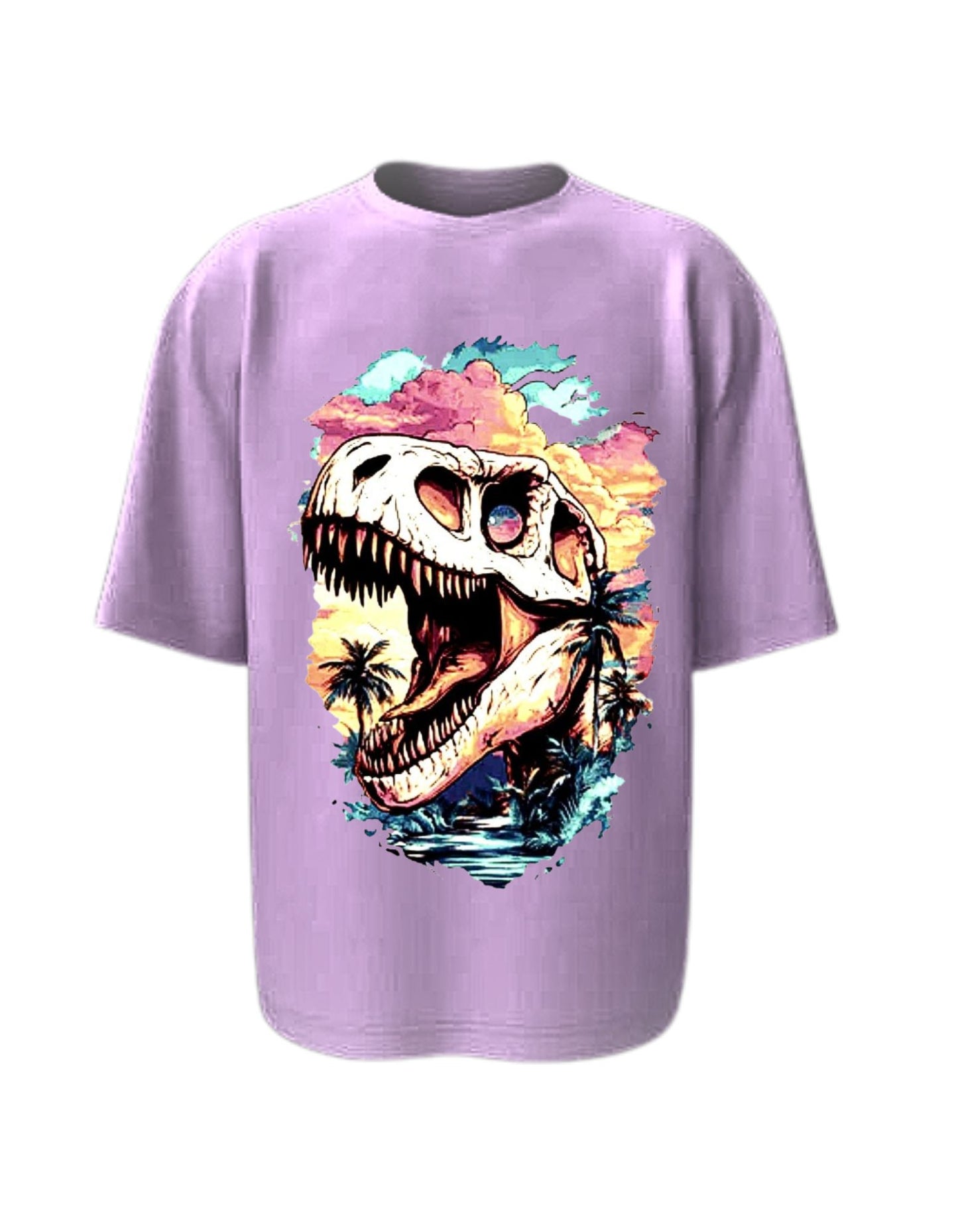 Camisa Manga Corta Oversize - Dino Sunset