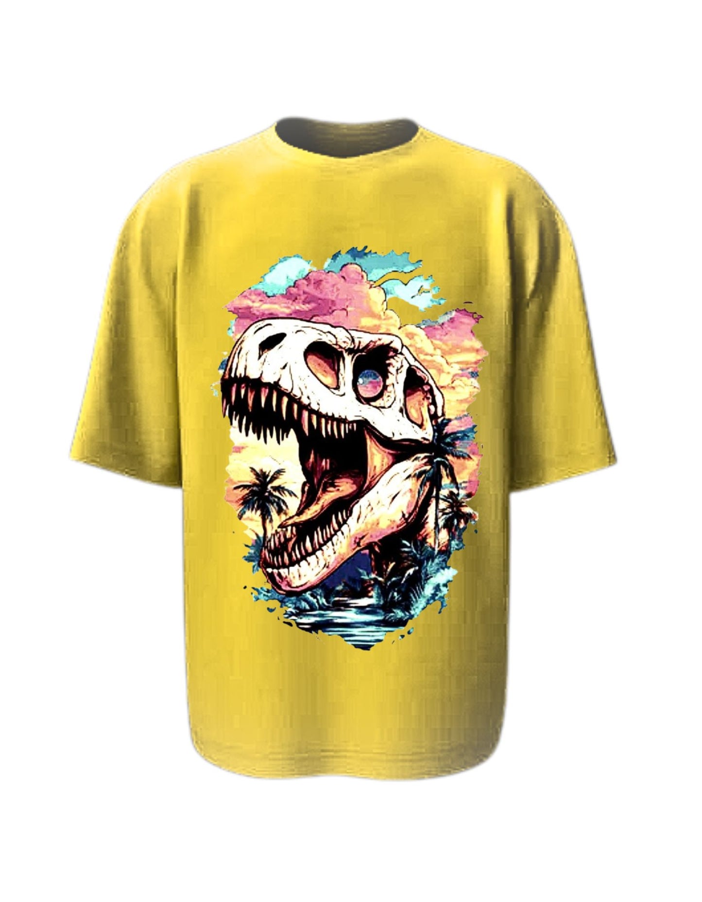 Camisa Manga Corta Oversize - Dino Sunset