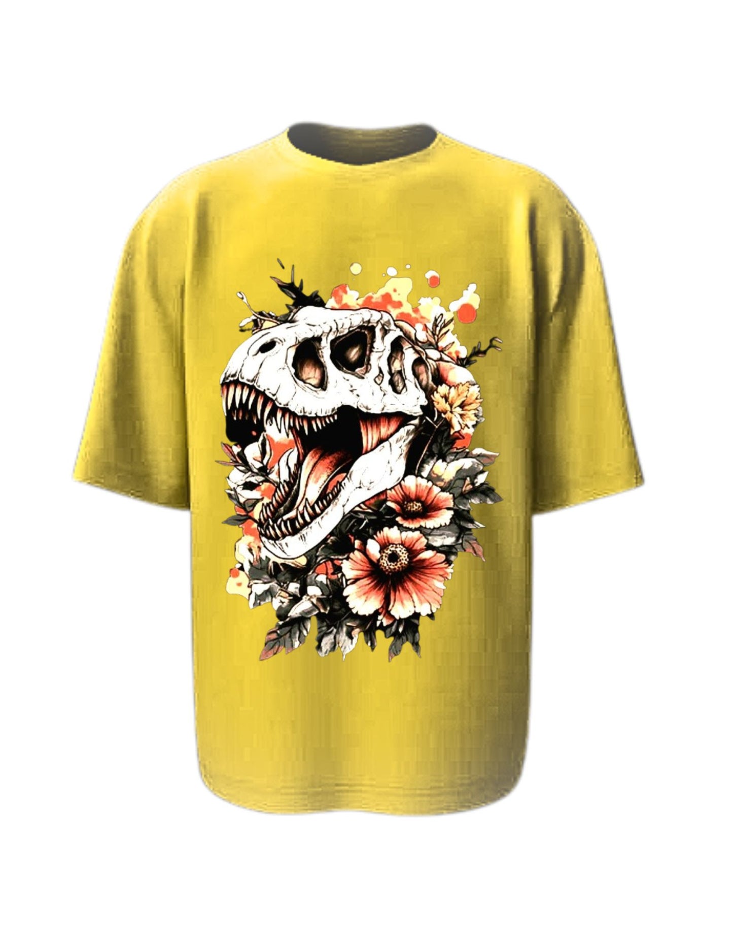 Camisa Manga Corta Oversize - Dino Flower