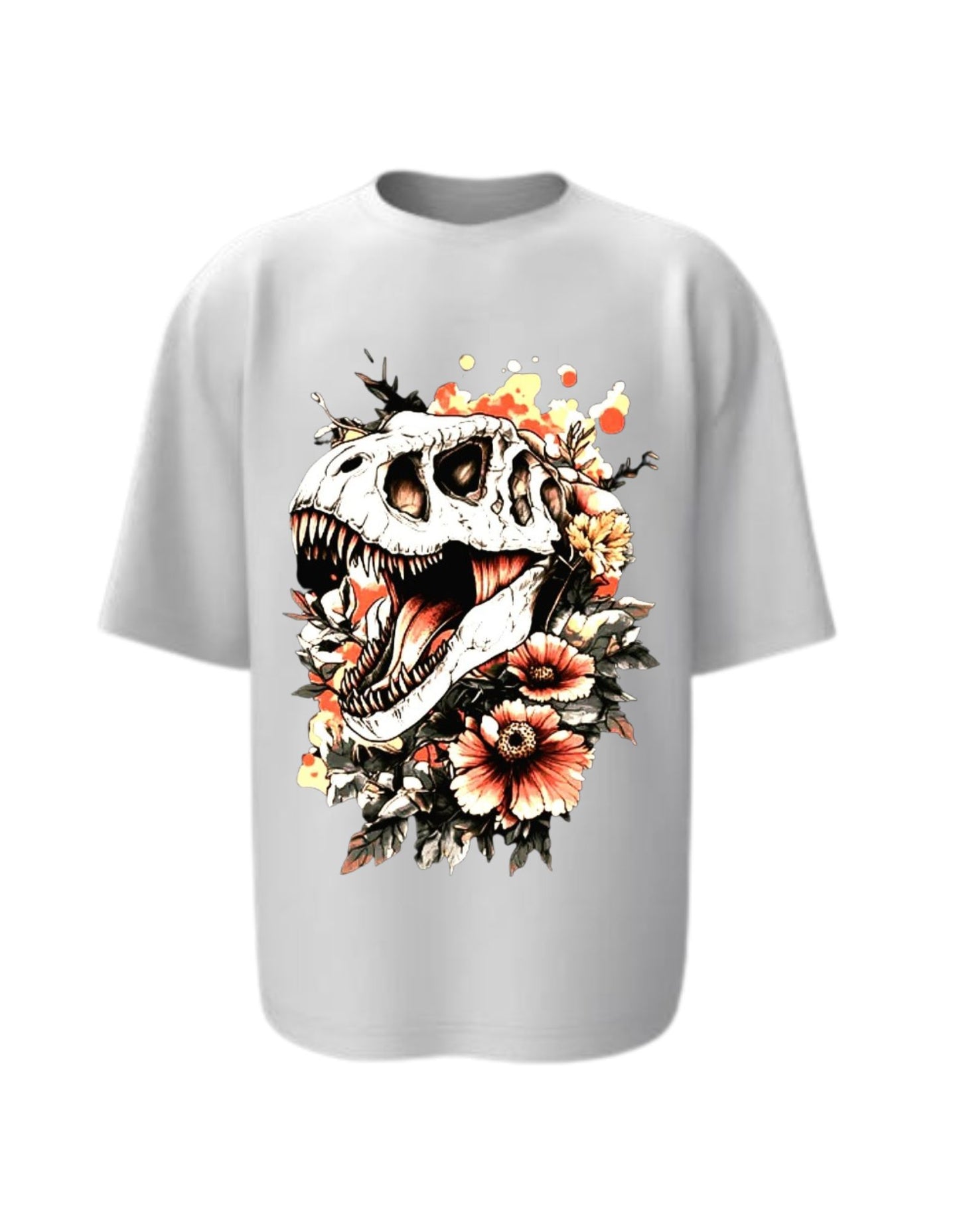 Camisa Manga Corta Oversize - Dino Flower