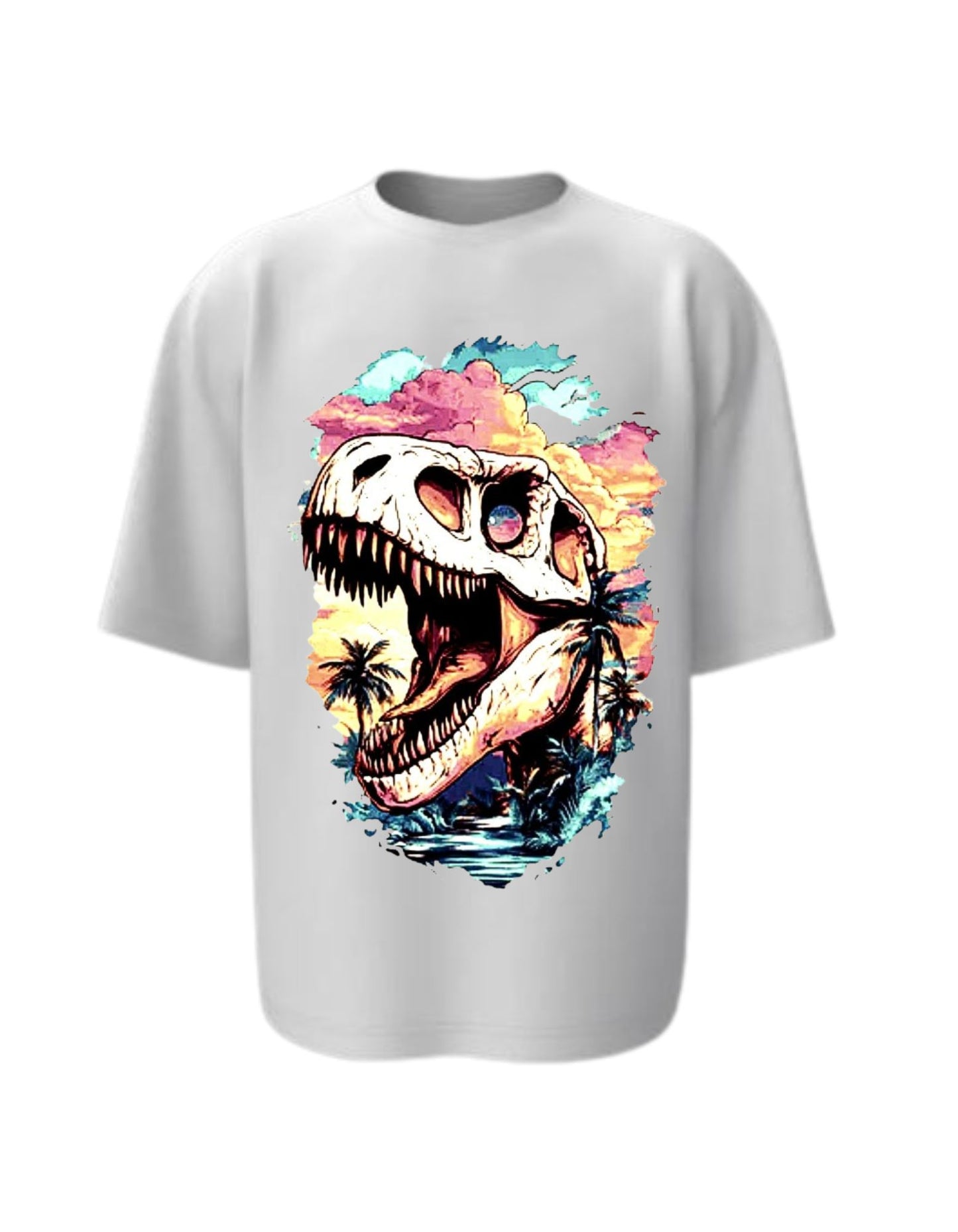 Camisa Manga Corta Oversize - Dino Sunset