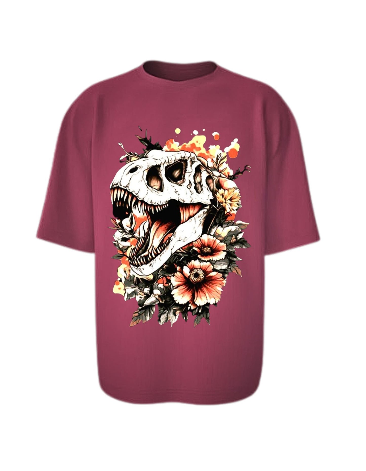 Camisa Manga Corta Oversize - Dino Flower