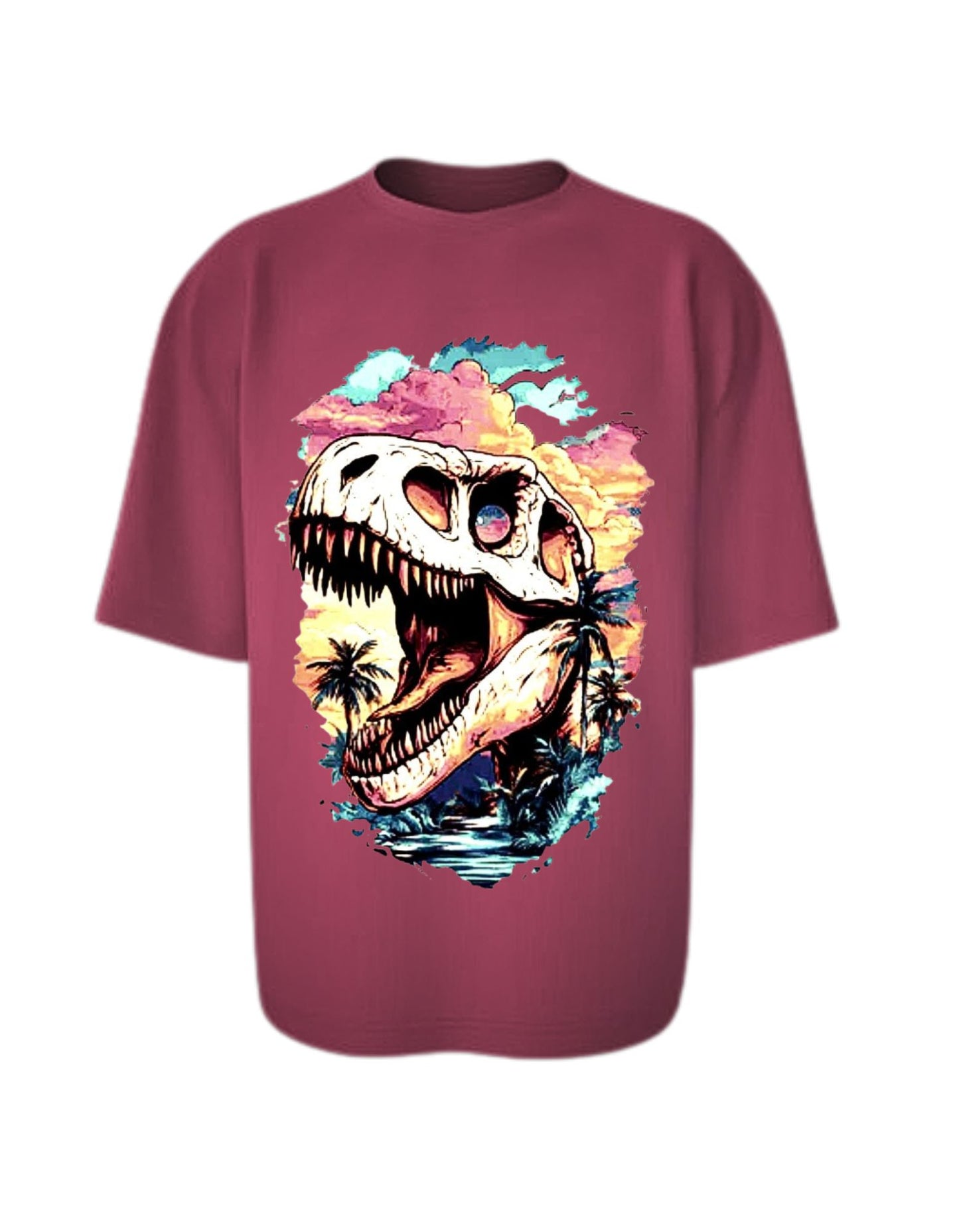 Camisa Manga Corta Oversize - Dino Sunset