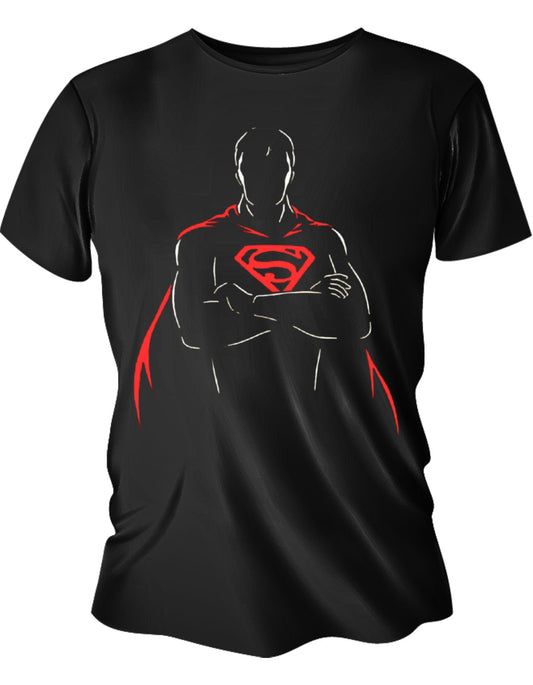Camisa Manga Corta Para Niños - La Silueta De Superman