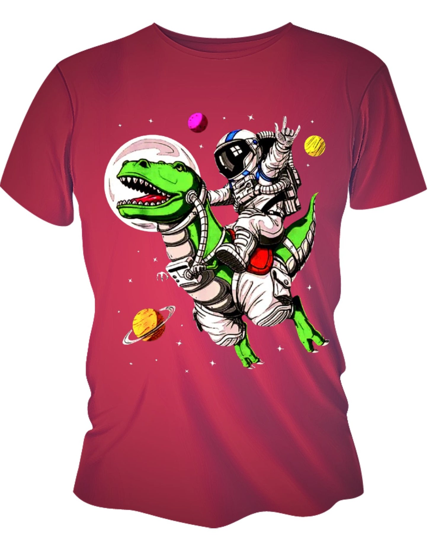 Camisa Manga Corta Para Niños - T Rex Interestelar