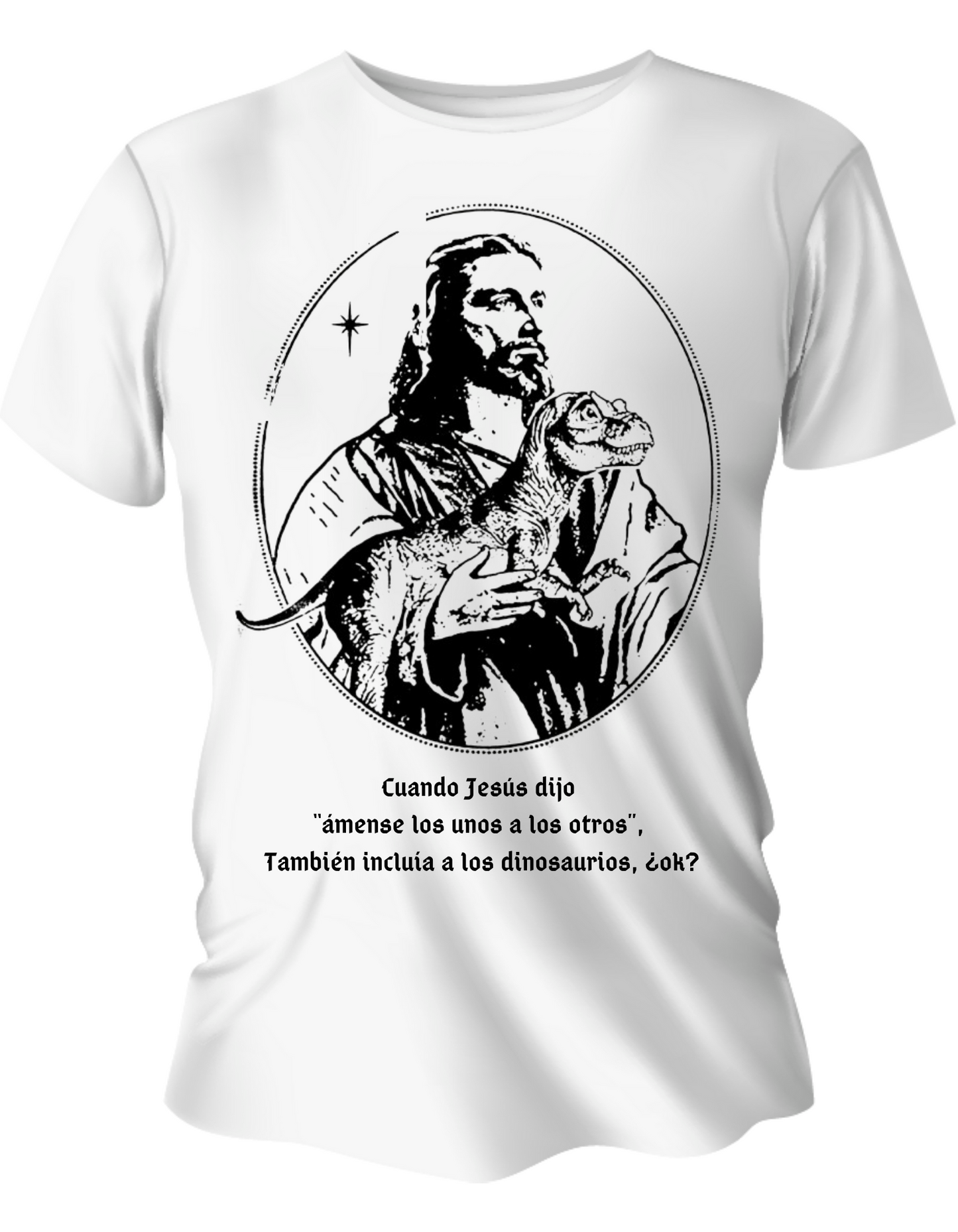 Camisa Manga Corta - Jesús También Ama Los Dinosaurios