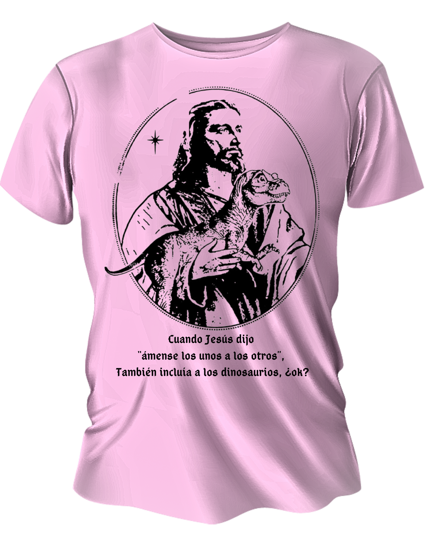 Camisa Manga Corta - Jesús También Ama Los Dinosaurios