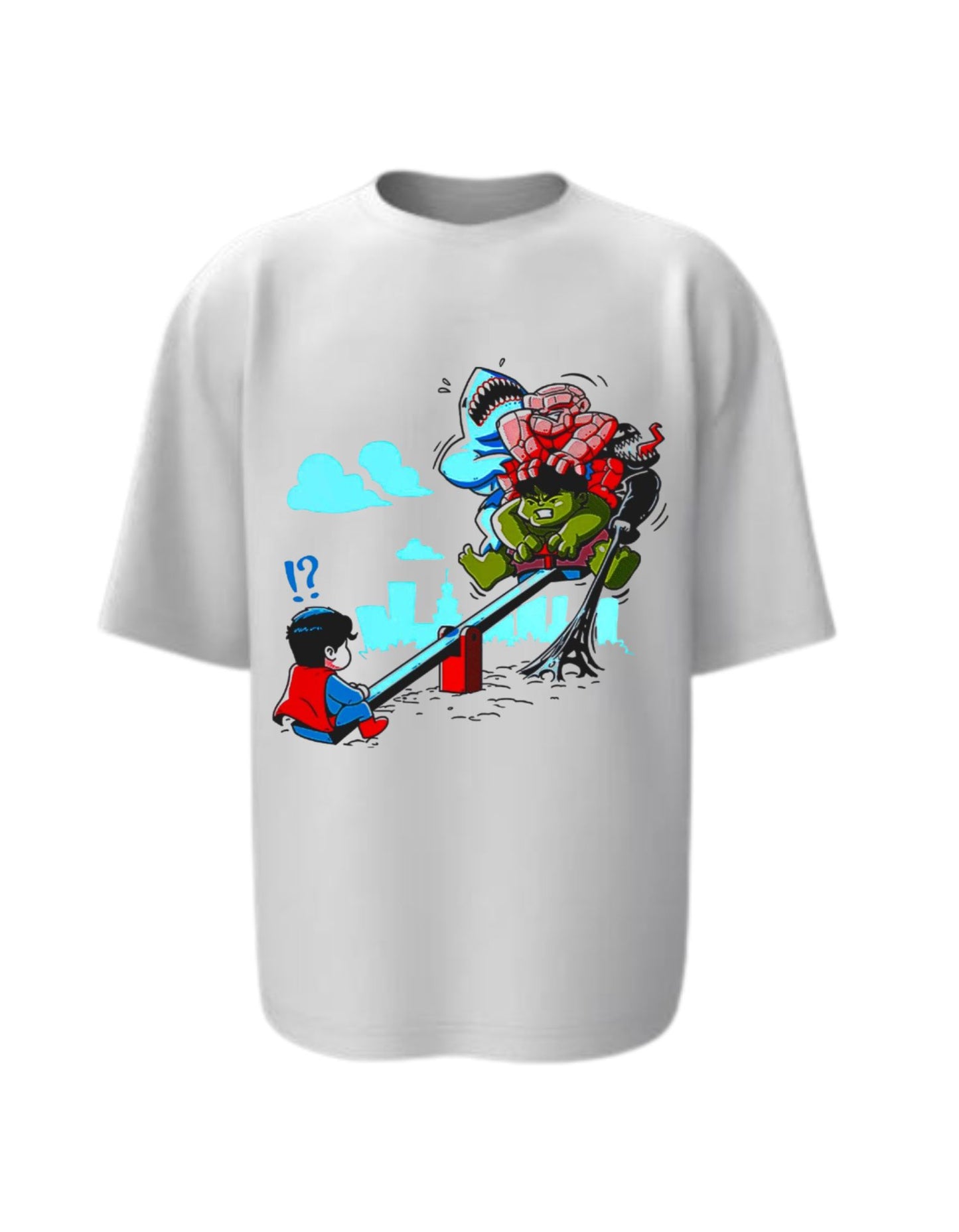 Camisa Manga Corta Oversize - Superman Vs Marvel
